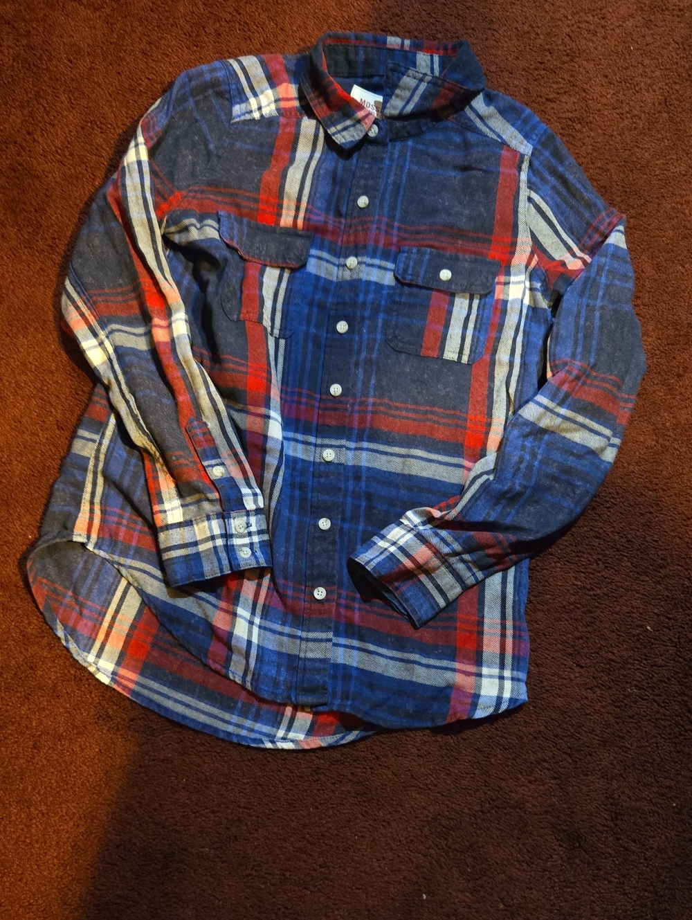 Mossimo Supply Co. Women's Button-Down Plaid Shirt in Blue, Red & White
